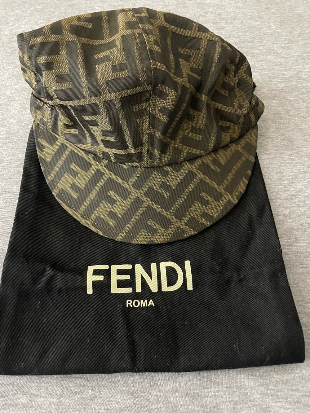 Fendi Unisex Brown FF Logo Cap